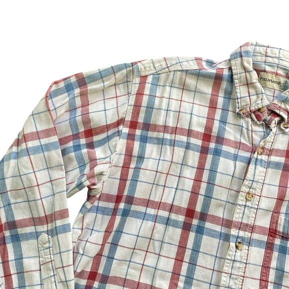 FIELDMASTER Plaid Button Down Shirt Mens Sz Medium 100% Cotton Cabincore - Picture 2 of 6